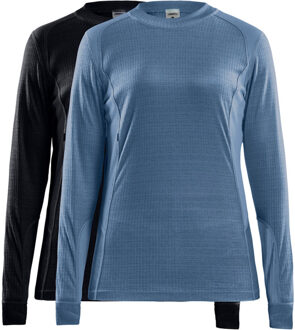 Craft Core 2-Pack Baselayer Longsleeve Dames zwart/paars - S
