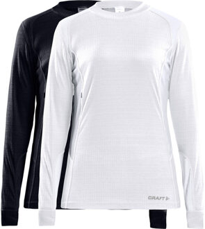 Craft Core 2-Pack Baselayer Longsleeve Dames zwart/wit - XS