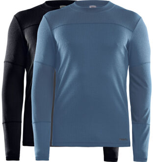 Craft Core 2-Pack Baselayer Longsleeve Heren zwart/blauw - S
