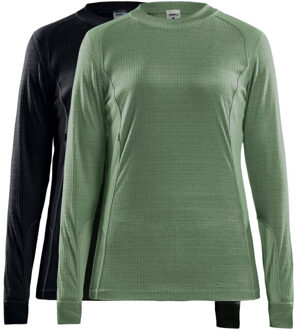 Craft core 2-pack baselayer tops w thermoshirt lange mouw dames - Zwart