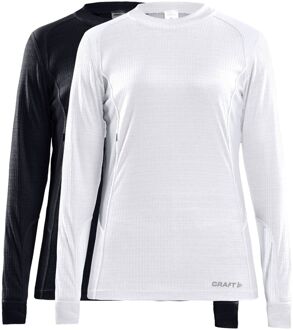 Craft Core Baselayer Thermo Shirt Dames (2-pack) zwart - wit - XS