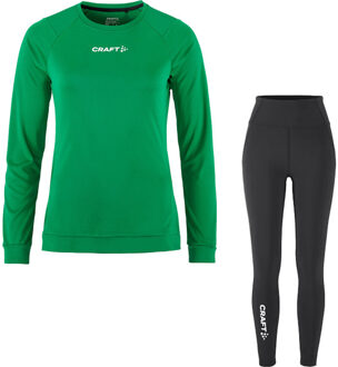 Craft Longsleeve Legging Set Dames groen