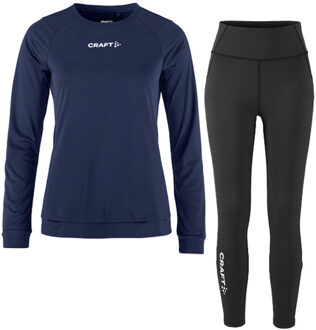 Craft Longsleeve Legging Zip Set Dames navy
