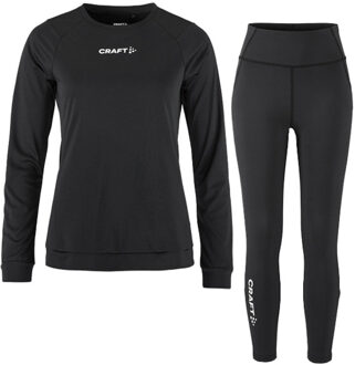 Craft Longsleeve Legging Zip Set Dames zwart