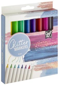 Craft Sensations Glitter markers 8-delig verschillende