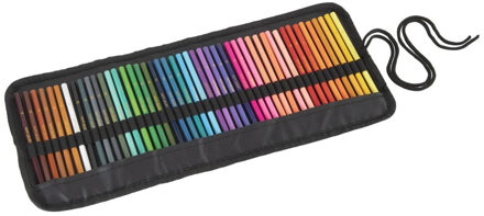 Craft Sensations Kleurpotloden set - 46 kleuren - zwarte etui van PU leer