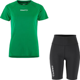 Craft Shirt Korte Legging Set Dames groen