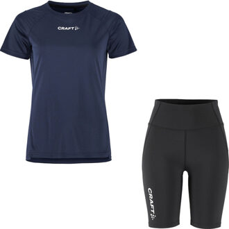Craft Shirt Korte Legging Set Dames navy