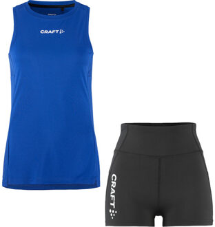 Craft Singlet Hot Pant Set Dames blauw