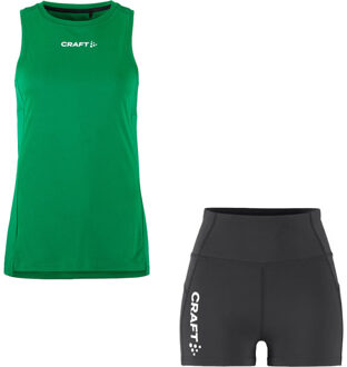Craft Singlet Hot Pant Set Dames groen