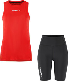Craft Singlet Korte Legging Set Dames rood