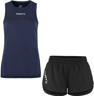 Craft Singlet Short Set Dames navy