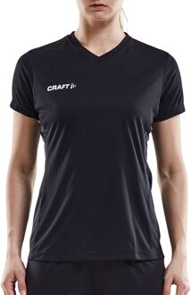 Craft Squad Jersey Solid SS Shirt Dames Sportshirt - Maat L  - Vrouwen - zwart/wit