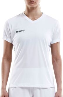 Craft Squad Jersey Solid SS Shirt Dames Sportshirt - Maat M  - Vrouwen - wit/zwart