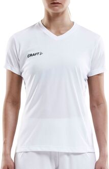 Craft Squad Jersey Solid SS Shirt Dames Sportshirt - Maat S  - Vrouwen - wit/zwart