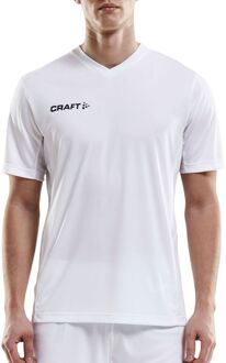 Craft Squad Jersey Solid SS Shirt Heren Sportshirt - Maat L  - Mannen - wit/zwart