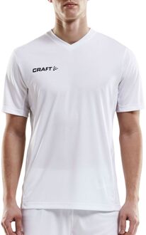 Craft Squad Jersey Solid SS Shirt Heren Sportshirt - Maat L  - Mannen - wit/zwart