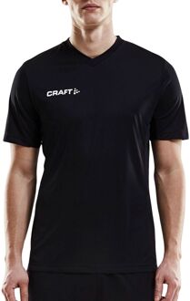 Craft Squad Jersey Solid SS Shirt Heren Sportshirt - Maat L  - Mannen - zwart/wit