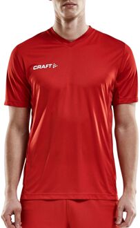 Craft Squad Jersey Solid SS Shirt Heren  Sportshirt - Maat M  - Mannen - rood/wit