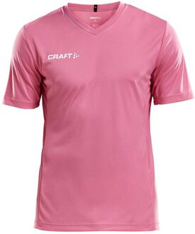 Craft Squad Jersey Solid SS Shirt Heren Sportshirt - Maat XXL  - Mannen - roze/wit