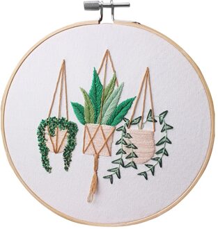 Craft Tool Kruissteek Art Planten Patroon Borduren Starter Kit Diy Met Naalden Volwassen Kids Handwerken Beginner Naaien Stamped