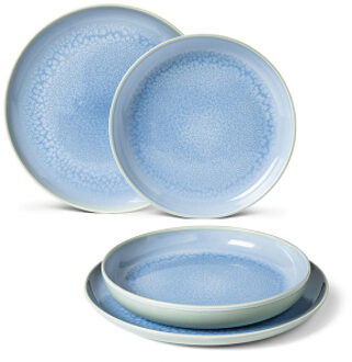 Crafted Serviesset 4-delig - Blueberry Blauw