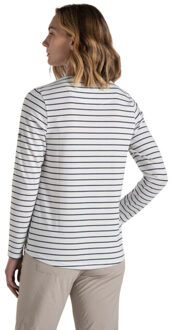 Craghoppers Dames akona stripe nosilife t-shirt met lange mouwen Blauw - 46