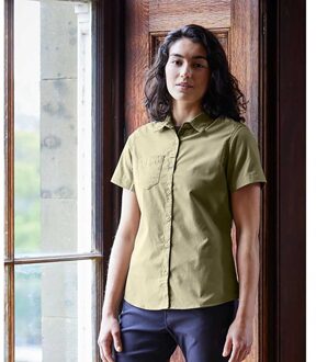 Craghoppers Dames/dames Expert Kiwi Shirt met korte mouwen (Kiezelbruin) Bruin/groen - EU 36 / UK 8