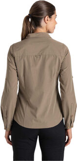 Craghoppers Dames Kiwi Lange Mouwen Shirt (Grind) Grijs - EU 36 / UK 8