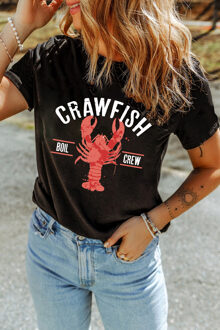 Crawfish Boil Crew Graphic T-shirt - maat L Zwart