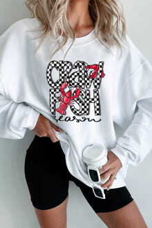 Crawfish Seizoen Waffle Gebreid Sweatshirt - maat L Wit