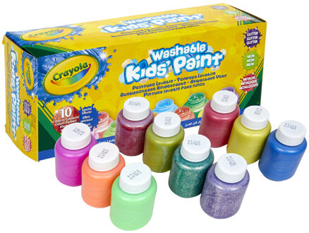 Crayola 10 Potjes afwasbare verf met special effects Multikleur