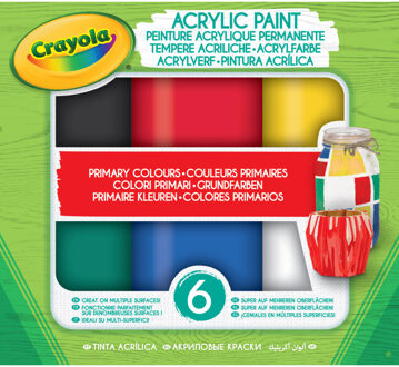 Crayola acrylverf primair 6 kleuren 59 ml Multikleur