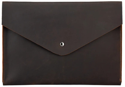 Crazy Horse Cowhide Business Clutch Briefcase Bag Men Vintage High Quality Envelope File Tablet PC Genuine Leather Handy Bag