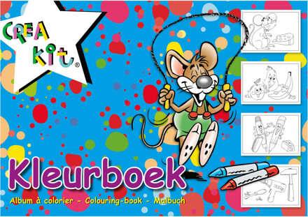 Crea-kit Kleurboek Junior A4 Papier Wit/blauw 24 Kleurplaten