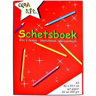 Crea-kit schetsblok junior A3 papier wit 20 vellen