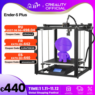 CREALITY 3D Printer Ender-5 Plus Dual Y-axis Motors Glass Build Plate Power off Resume Printing Masks Enclosed Structure