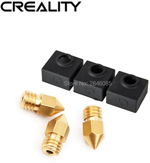CREALITY 3D Printer Parts Nozzle 3pcs/lot Sizes 0.4mm Extruder Print Head+3Pcs Heater Block Silicone Cover
