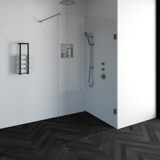 Create Inloopdouche - 120x200cm - profielloos - antikalk - 8mm veiligheidsglas - geborsteld RVS 4JC1-120g RVS geborsteld