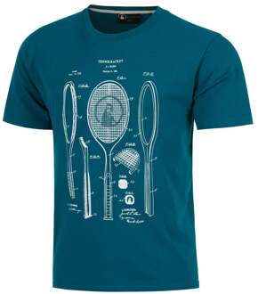 Create Rackitecture T-shirt Heren-Petrolblauw,Wit - S