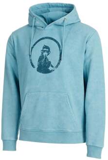 Create Washed Out Loose Fit Sweater Met Capuchon Heren-Lichtblauw,Petrolblauw - XL