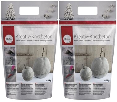 Creatief betonklei kneedbaar 6 kg - Kneedbaar cement klei 2 x 3 kg - Hobby/knutsel materiaal