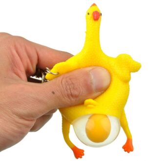 Creatief Speelgoed Spoof Knijp De Leggen Kip Sleutelhanger Vent Decompressie Lastig Speelgoed Zachte Lijm Leggen Kip Speelgoed