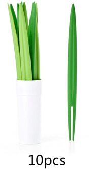 Creatieve 10 Stks/set Groene Bamboe Blad Fruit Vork Eetstokjes Cocktail Vork Bruiloft Festival Verjaardag Keuken Gadget Fruit Tool