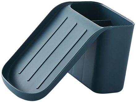 Creatieve 2-In-1 1Pc Punch-Gratis Zeepkist Badkamer Afvoer Zeephouder Badkamer Muur Opknoping rek Voor Badkamer Tool Spons Houder blauw
