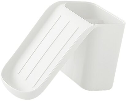 Creatieve 2-In-1 1Pc Punch-Gratis Zeepkist Badkamer Afvoer Zeephouder Badkamer Muur Opknoping rek Voor Badkamer Tool Spons Houder wit