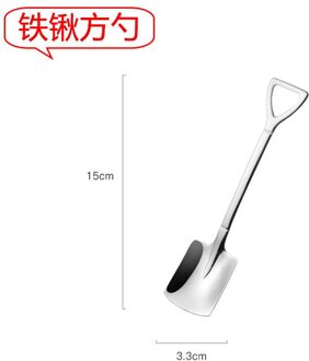 Creatieve 304 Roestvrij Staal Koffie Lepel Retro Schop Lepel Voor Ijs Creatieve Thee-Lepel Servies Keuken Accessoires 1 plein