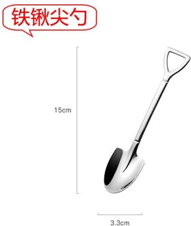 Creatieve 304 Roestvrij Staal Koffie Lepel Retro Schop Lepel Voor Ijs Creatieve Thee-Lepel Servies Keuken Accessoires 1 Tip