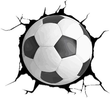 Creatieve 3D Sticker Voetbal Gebroken Raam Sticker Sport Muursticker Kinderkamer Sticker Artistieke Individualiteit Sticker