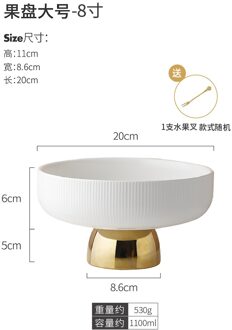 Creatieve 6/8 Inch Keramische Witte Fruitschaal Dessert Slakom Thuis Kamer Salontafel Gedroogd Fruit Gebak Plaat Keukengerei